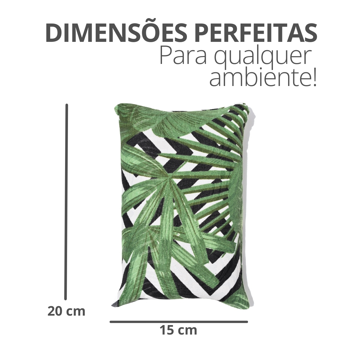 Peso de Porta Decorativo Almofada 1Kg Estampa Tropical Verde