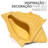 Porta Objetos Concha Oceano Grande Artesanal 17x11,5cm Em Resina Mineral