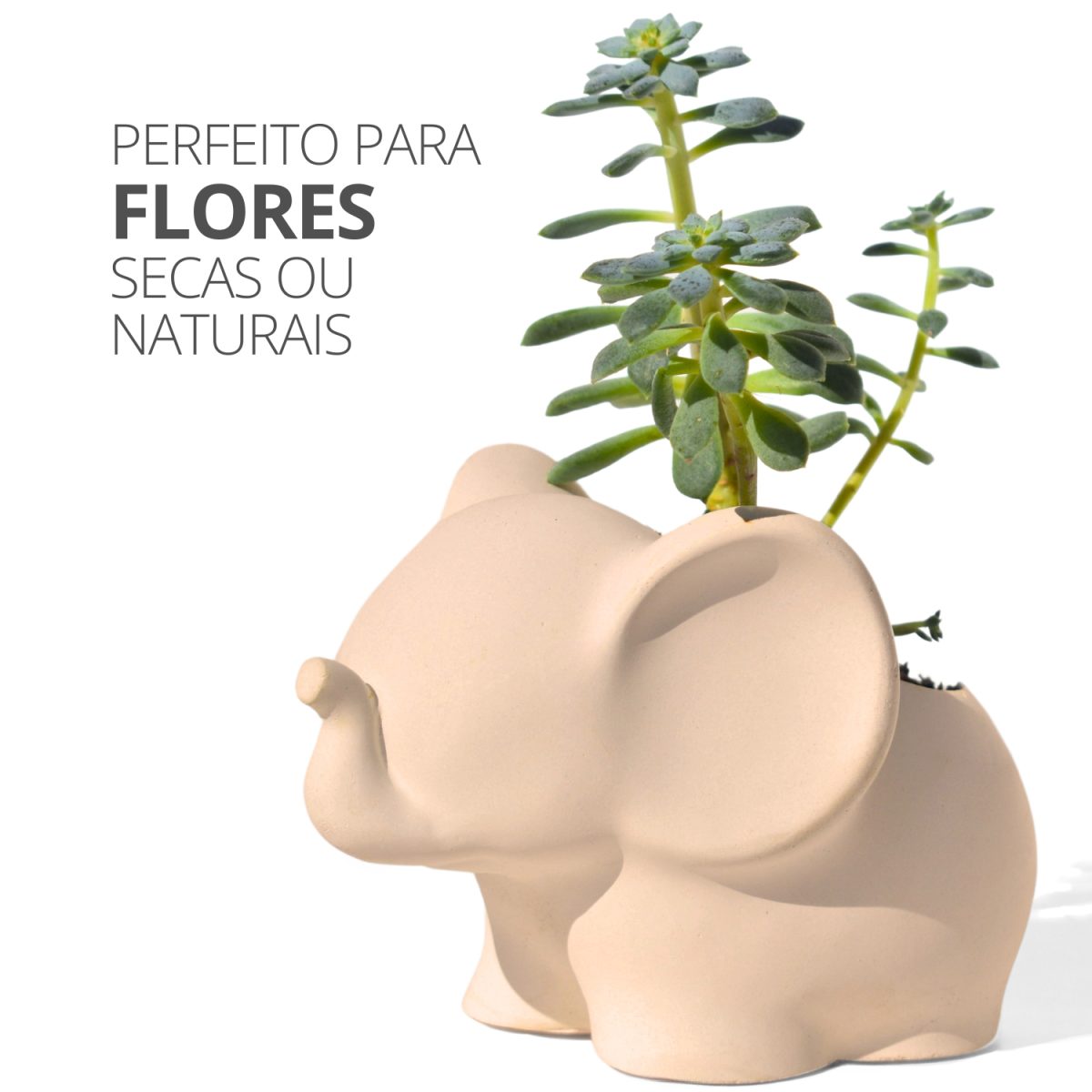 Vaso Decorativo Elefante 12cm Cimento Artesanal