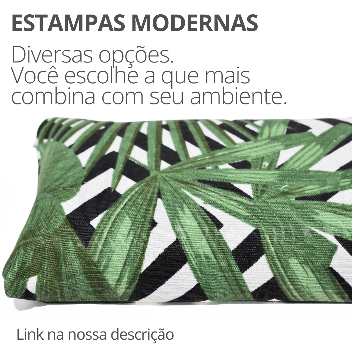 Peso de Porta Decorativo Almofada 1Kg Estampa Tropical Verde