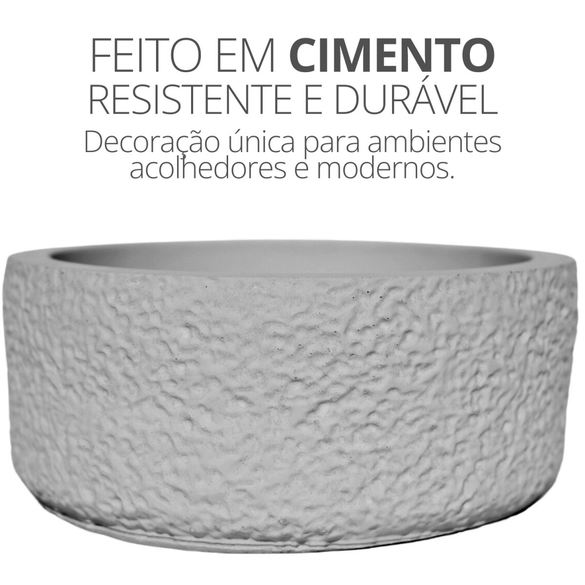 Vaso Texturizado Clássico M Baixo Artesanal 5,5x12,5cm Em Resina Mineral