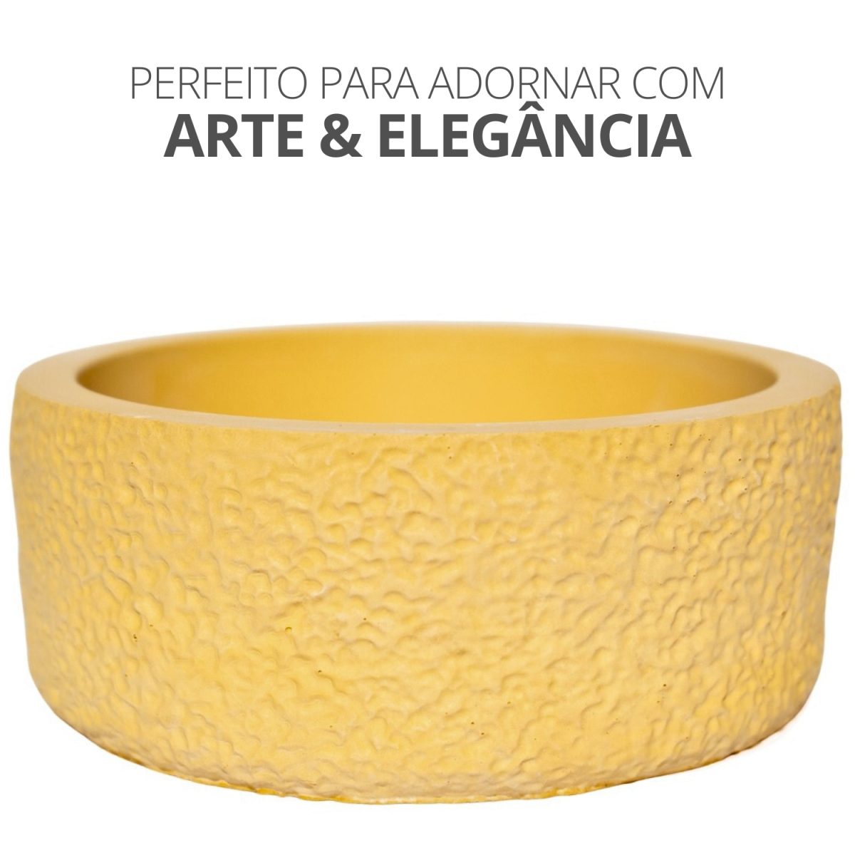 Vaso Texturizado Clássico M Baixo Artesanal 5,5x12,5cm Em Resina Mineral
