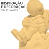 Estátua Decorativa Artesanal Astronauta 7,5cm em Cimento