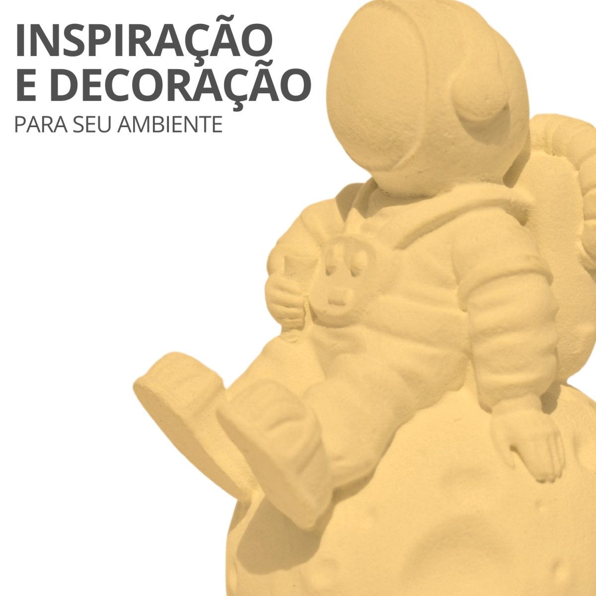 Estátua Decorativa Artesanal Astronauta 7,5cm em Cimento