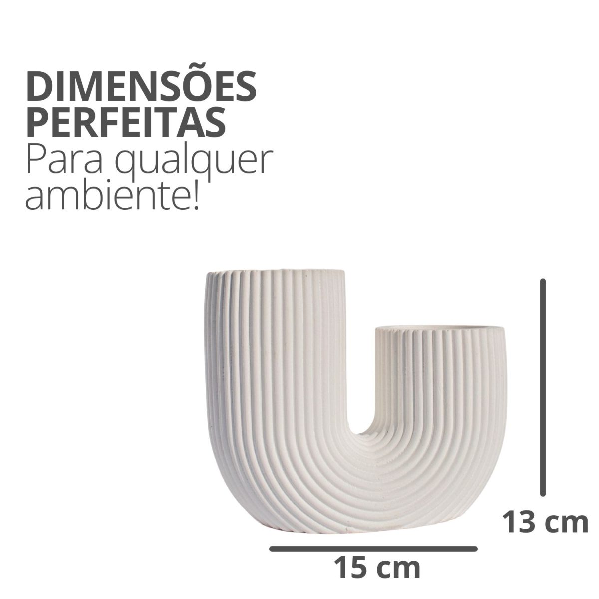 Vaso Decorativo Duplo Joana Artesanal 15cm em Cimento Artesanal