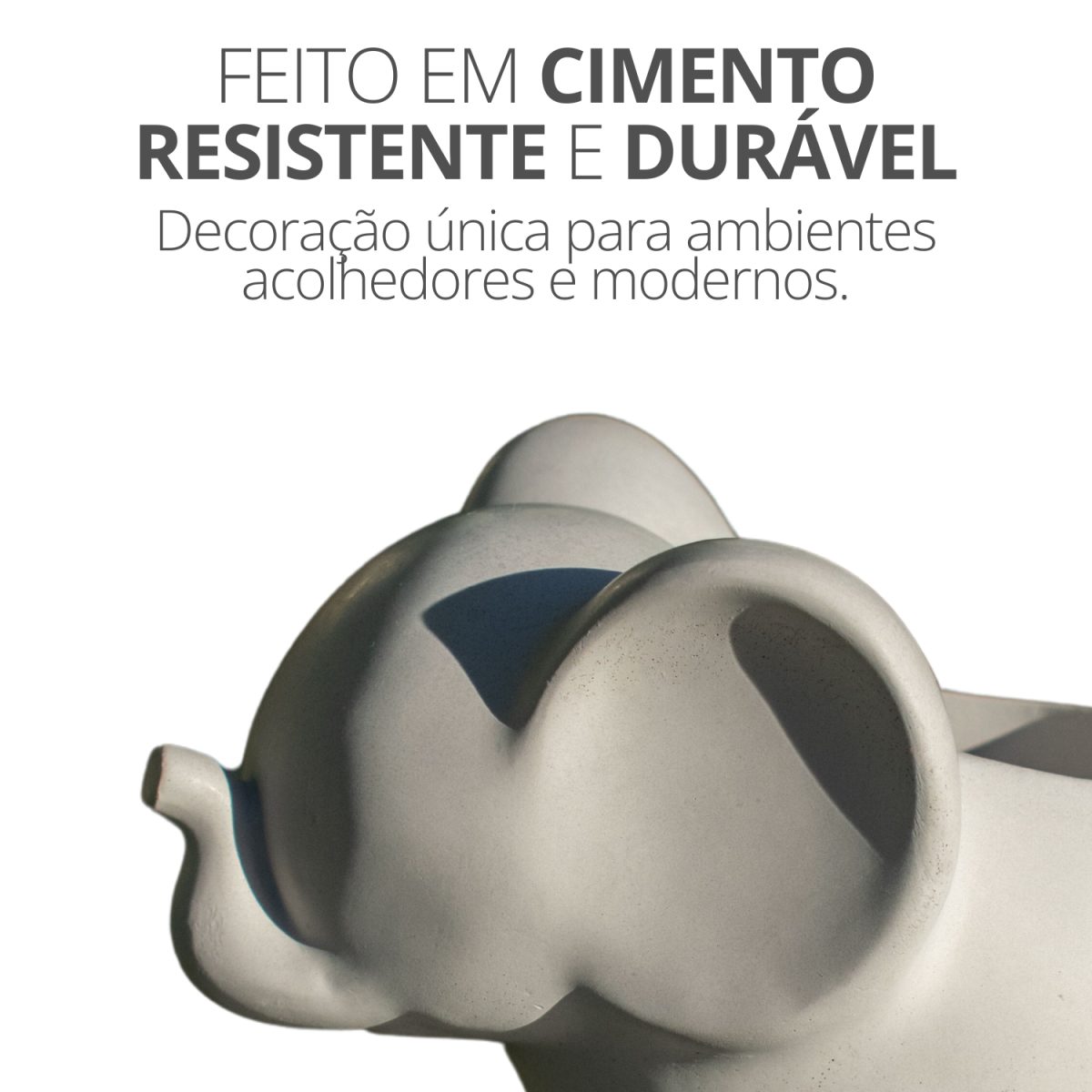 Vaso Decorativo Elefante 12cm Cimento Artesanal