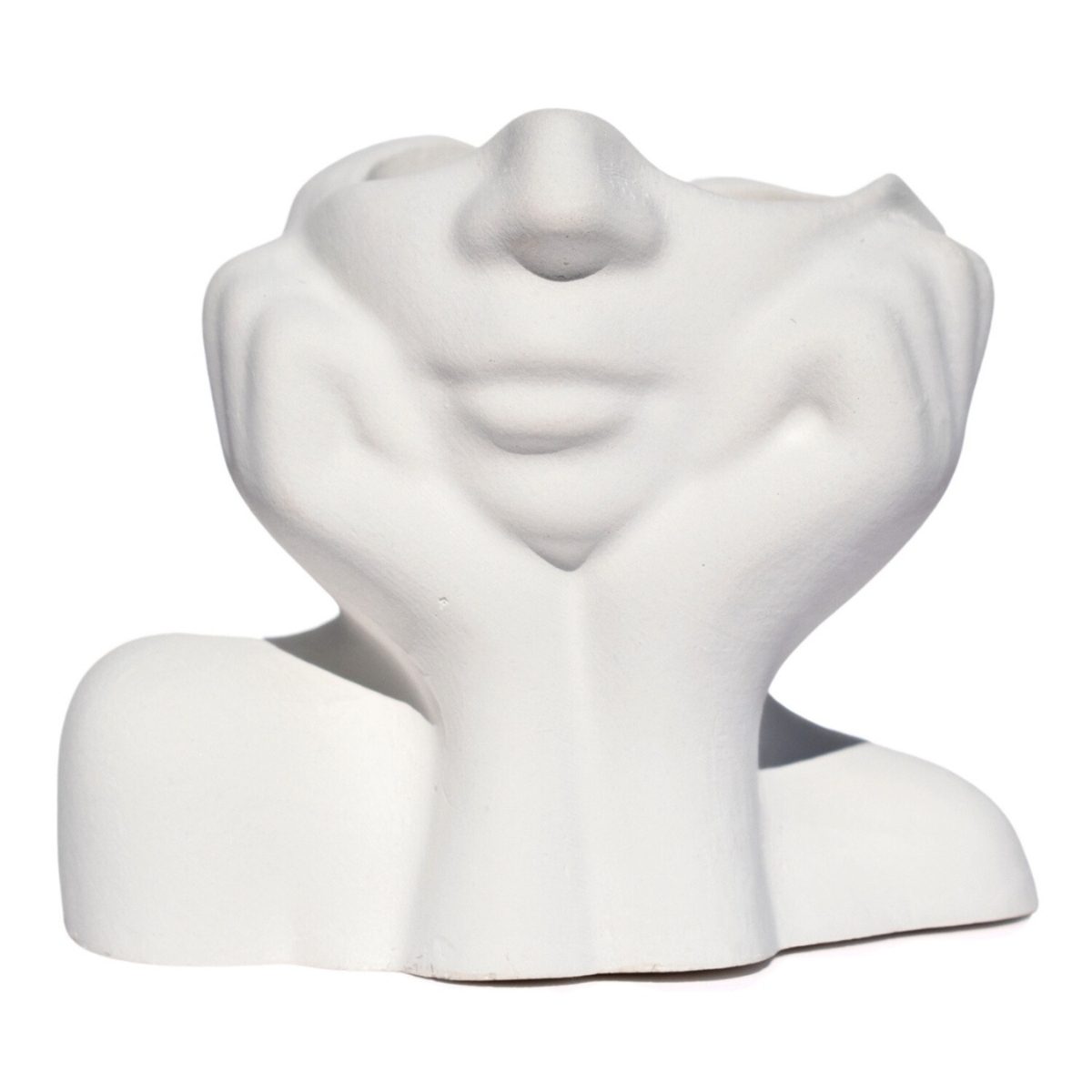 Vaso Decorativo Mão No Rosto 11cm Cimento Artesanal
