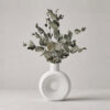 Arranjo de Flores Secas em Vaso de Cimento Solitário Sol, vista em perspectiva
