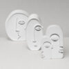 Estatuetas Decorativas Nórdicas em Cimento Branco — Kit 3 Peças, vista em perspectiva