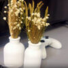 Foto real de cliente: Vaso Decorativo de Cimento com Flor Seca — Conjunto 2 Peças