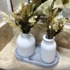 Foto real de cliente: Vaso Decorativo de Cimento com Flor Seca — Conjunto 2 Peças