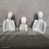 Foto real de cliente: Estatuetas Decorativas Família em Cimento Branco — Jogo com 3 Peças