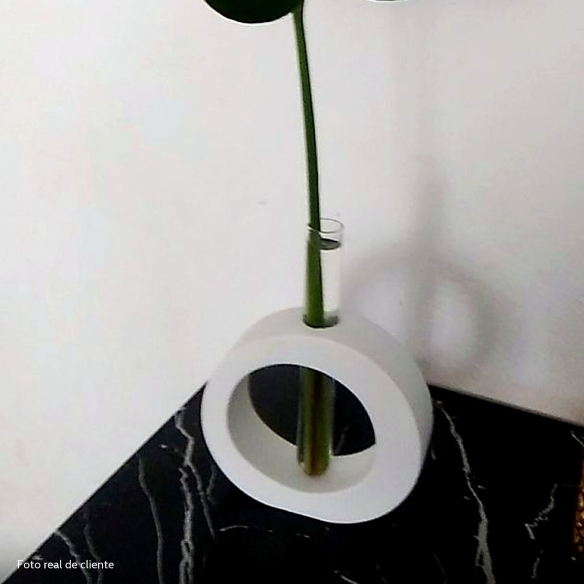 Foto real de cliente: Arranjo de Flores Secas em Vaso de Cimento Redondo Solitário