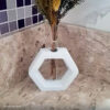 Foto real de cliente: Vaso Solitário Hexa de Cimento Branco Artesanal