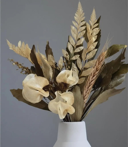 D_602556-MLB94031772398_102025-O.jpg Arranjo de Flores Secas em Vaso de Cimento Garrafa Retrô