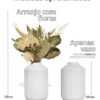 Arranjo de Flores Secas em Vaso Cilíndrico de Cimento