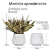 Arranjo de Flores Secas em Vaso de Cimento Diamante Aleta