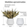 Arranjo de Flores Secas em Vaso de Cimento Diamante Aleta
