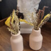 Vaso Decorativo de Cimento com Flor Seca — Conjunto 2 Peças