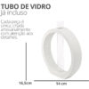 Vaso Solitário Decorativo Anel Branco em Vidro Tubo