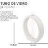 Vaso Solitário Decorativo Anel Branco em Vidro Tubo