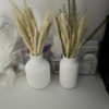 Vaso Decorativo de Cimento com Flor Seca — Conjunto 2 Peças