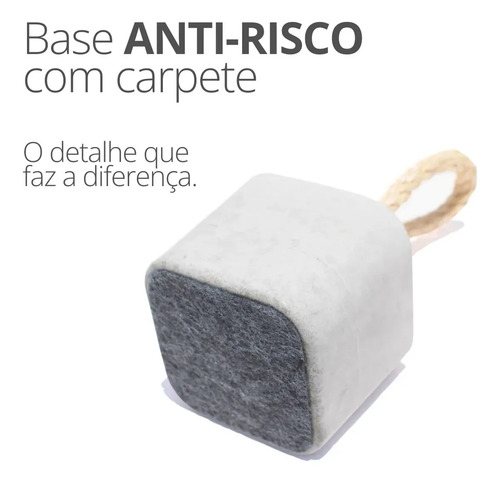 Calço de Porta em Concreto Cinza — Kit com 4 Peças Aleta