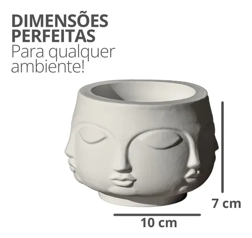 Vaso Decorativo Tarsila Artesanal em Cimento Branco Egípcio