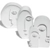 Estatuetas Decorativas Nórdicas em Cimento Branco — Kit 3 Peças