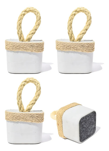 Calço de Porta de Concreto Cinza com Faixa Sisal — Kit 4 peças