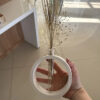 Vaso Solitário Decorativo Anel Branco em Vidro Tubo