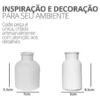 Vaso Decorativo de Cimento com Flor Seca — Conjunto 2 Peças