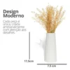 Vaso Decorativo de Cimento Branco com Listras Artesanal Solitário