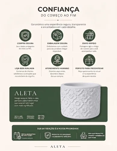 Arranjo de Flores Secas em Vaso de Cimento | Aleta Decoração