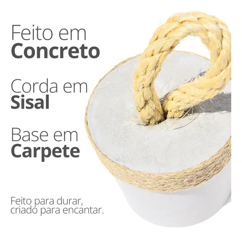 Calço de Porta em Cimento com Faixa de Sisal — Kit com 5