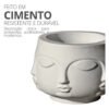 Vaso Decorativo Tarsila Artesanal em Cimento Branco Egípcio