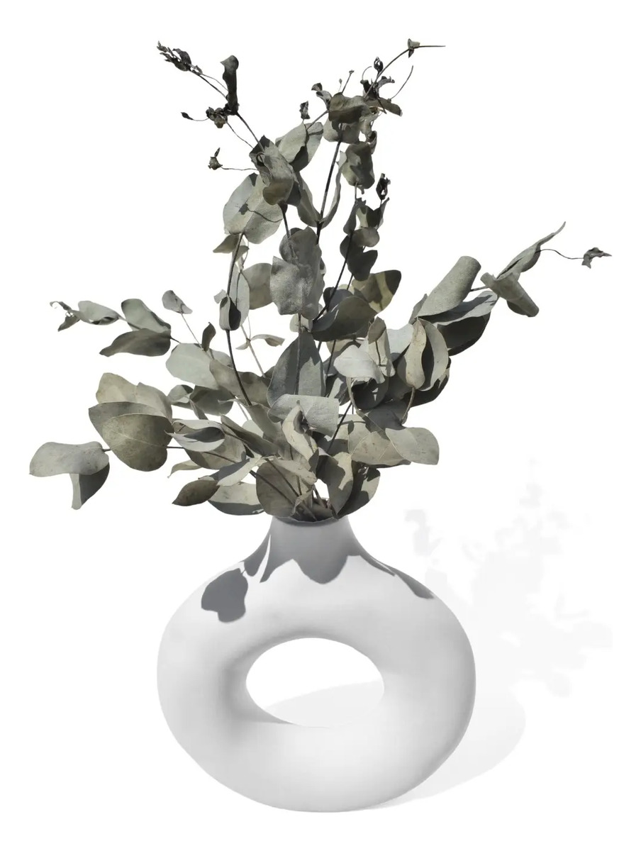 Arranjo de Flores Secas com Vaso de Cimento Lua