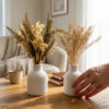 D_691065-MLB109094786139_032026-O.jpg Arranjo de Flores Secas em Vaso de Cimento — Par Vintage