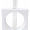 Vaso Cubo Decorativo Branco com Tubo de Vidro Solitário