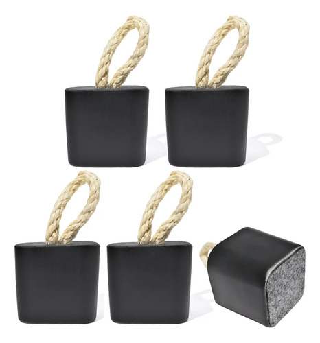 Peso de Porta de Concreto Quadrado Preto Fosco — Kit 5 peças