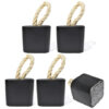 Peso de Porta de Concreto Quadrado Preto Fosco — Kit 5 Peças