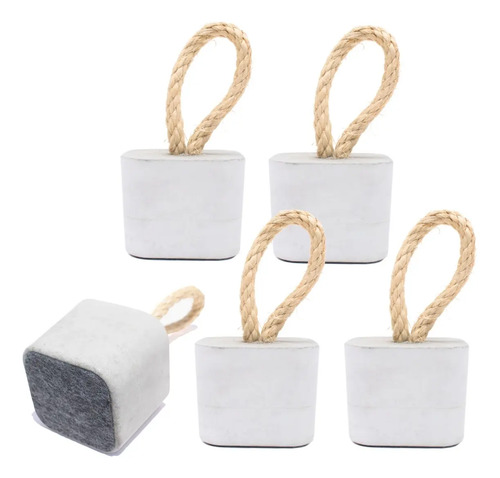 Peso de Porta de Concreto Quadrado Aleta — Kit com 5 Peças
