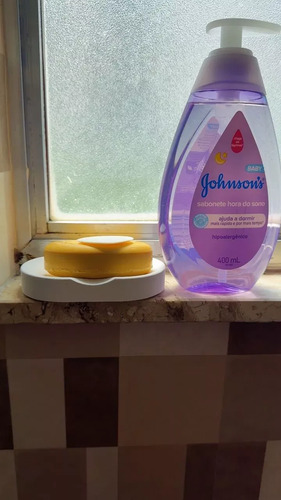 Saboneteira Oval de Cimento Branco para Banheiro