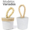 Calço de Porta em Concreto Redondo com Alça de Sisal Aleta
