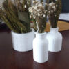 Vaso Decorativo de Cimento com Flor Seca — Conjunto 2 Peças