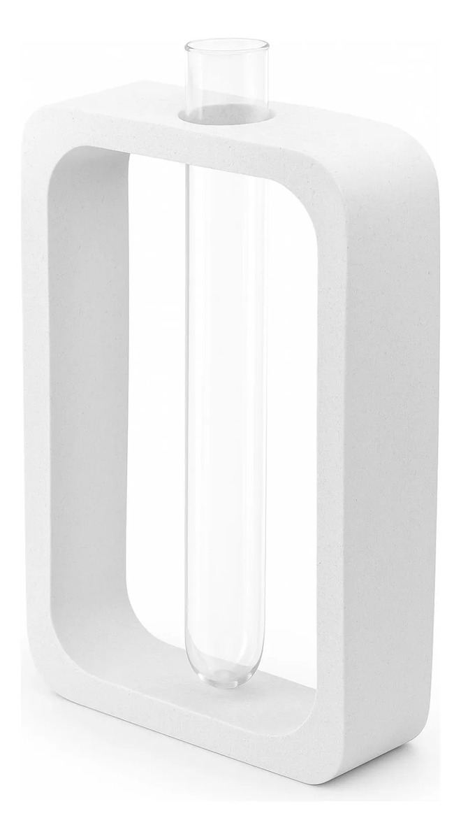 Vasos Decorativos de Cimento Branco Retangular com Janela