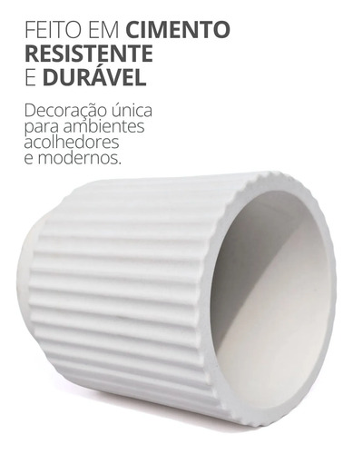 Vaso Decorativo de Cimento Branco Formato Garrafa Grécia