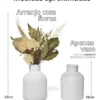 Arranjo de Flores Secas em Vaso de Cimento Garrafa Vintage