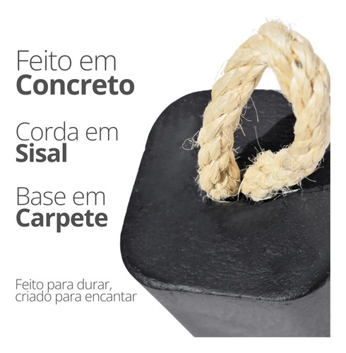 Calço de Porta em Concreto Quadrado Fosco — Aleta