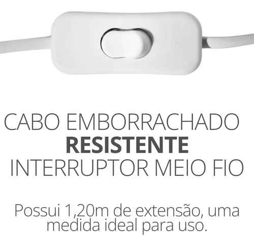 Luminária de Mesa Vórtice em Cimento Branco com LED Inclusa